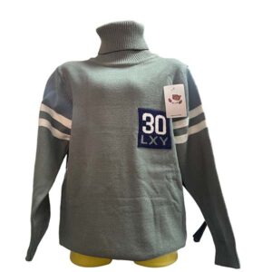 LXY Kids' Roll Neck Sweater with Contrasting Bands